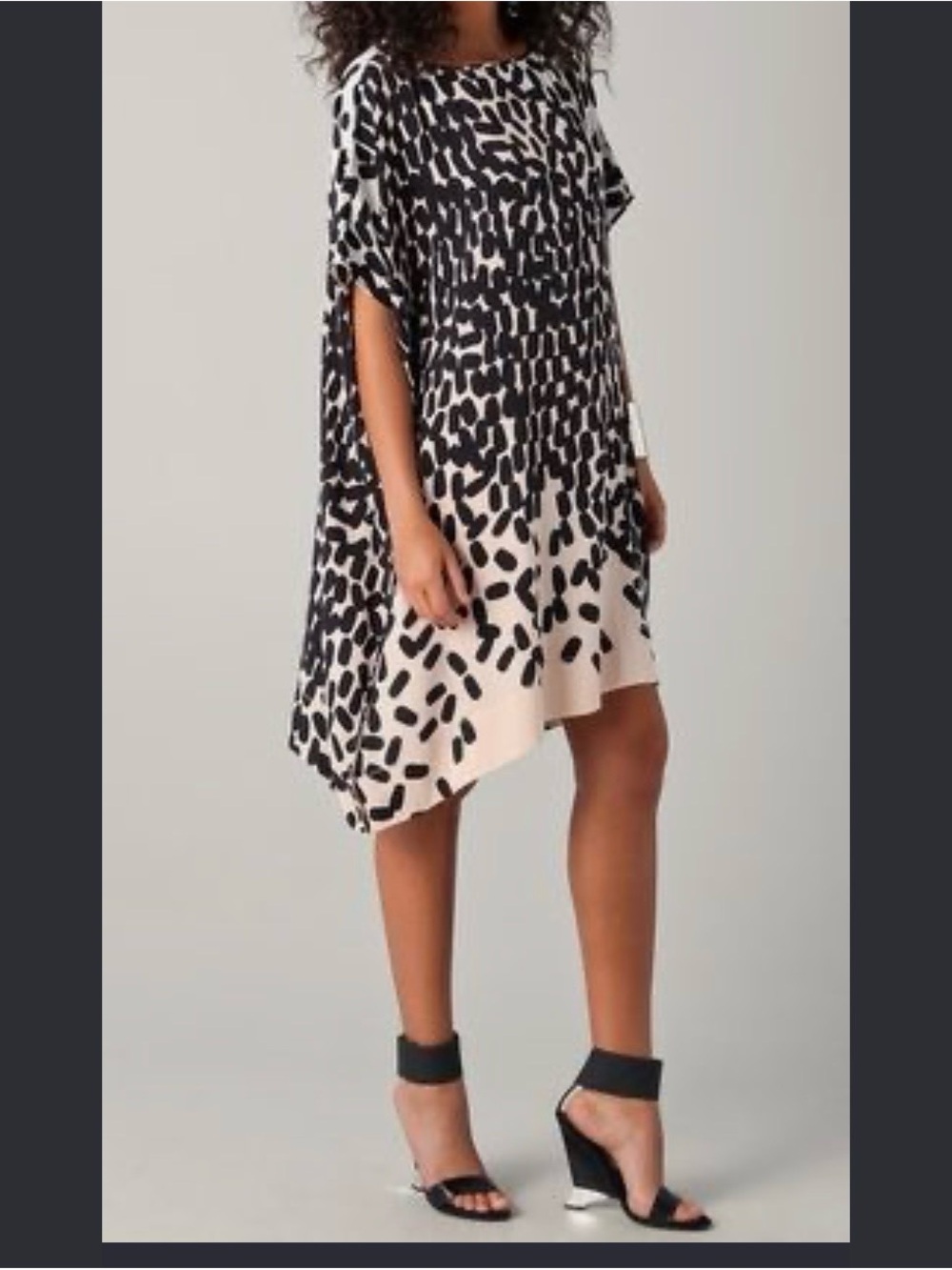 DVF Diane von Furstenberg Diane Hanky Two Silk Stretch Dress Pink Black M